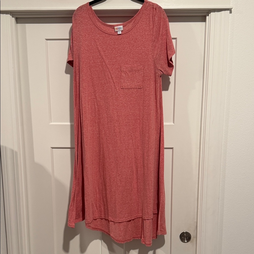 LuLaRoe Coral Tee Dress with Pocket